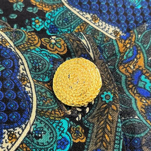 Vintage Jessica Howard Paisley Long Sleeve Modest Button Front Pleated Dress 12 - Picture 6 of 10